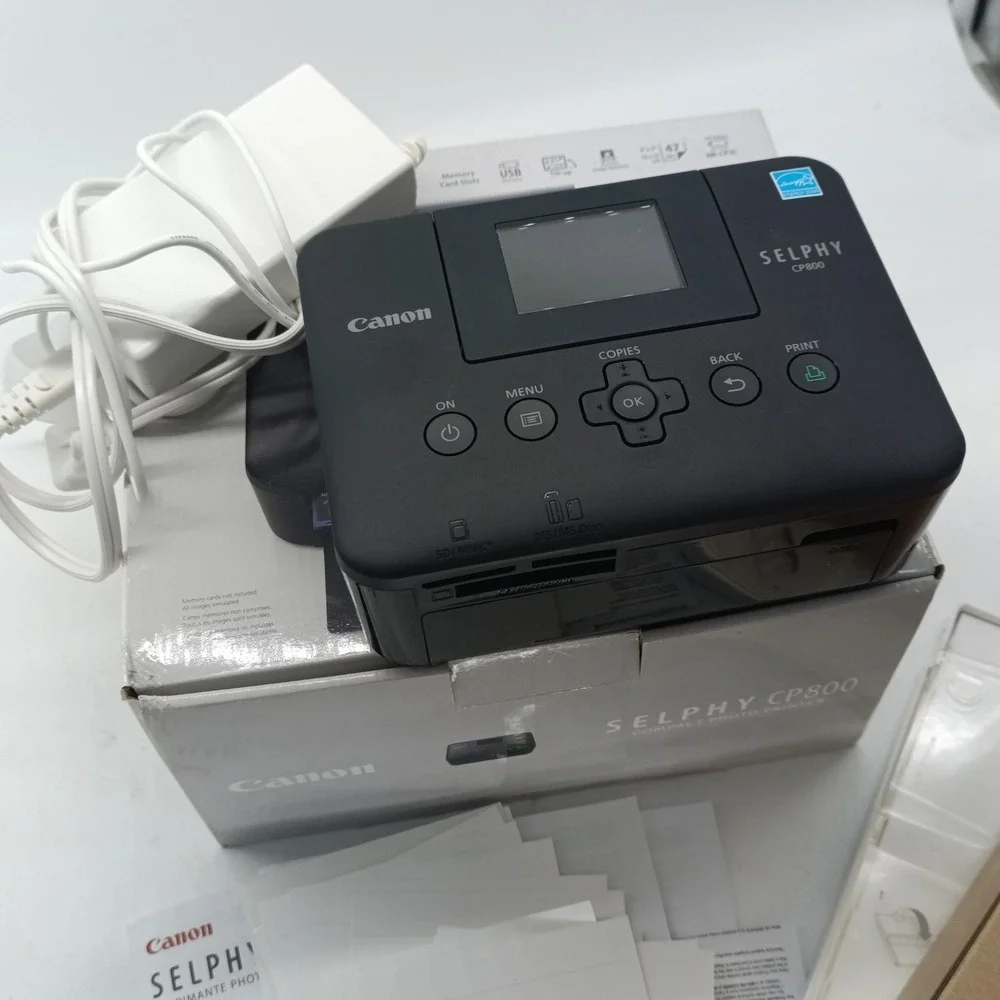 Canon SELPHY CP800 Compact Photo Printer Black Portable 4x6 Prints with Box